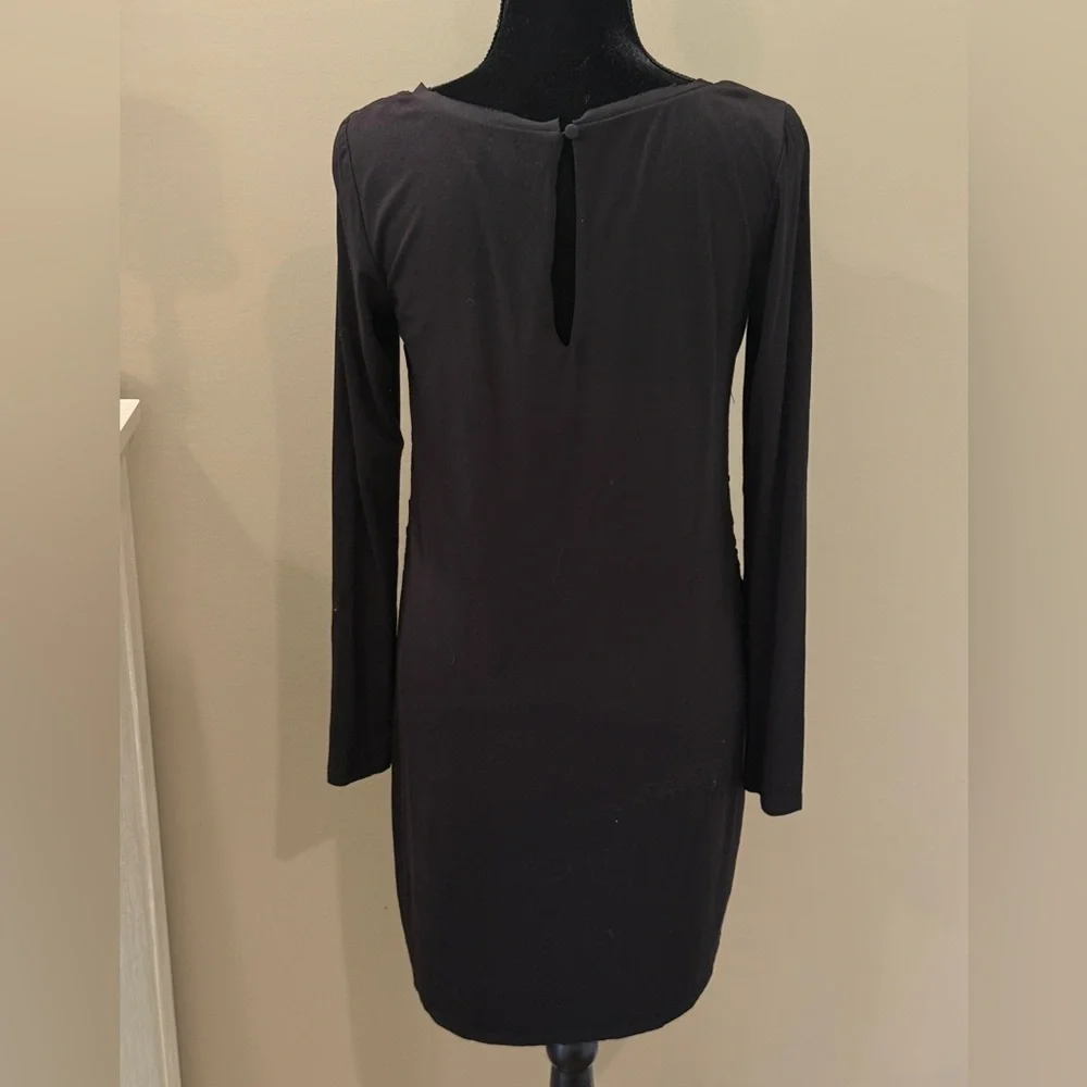 Women’s HALE BOB Black beaded long sleeve floral dress- Size small - Picture 4 of 8